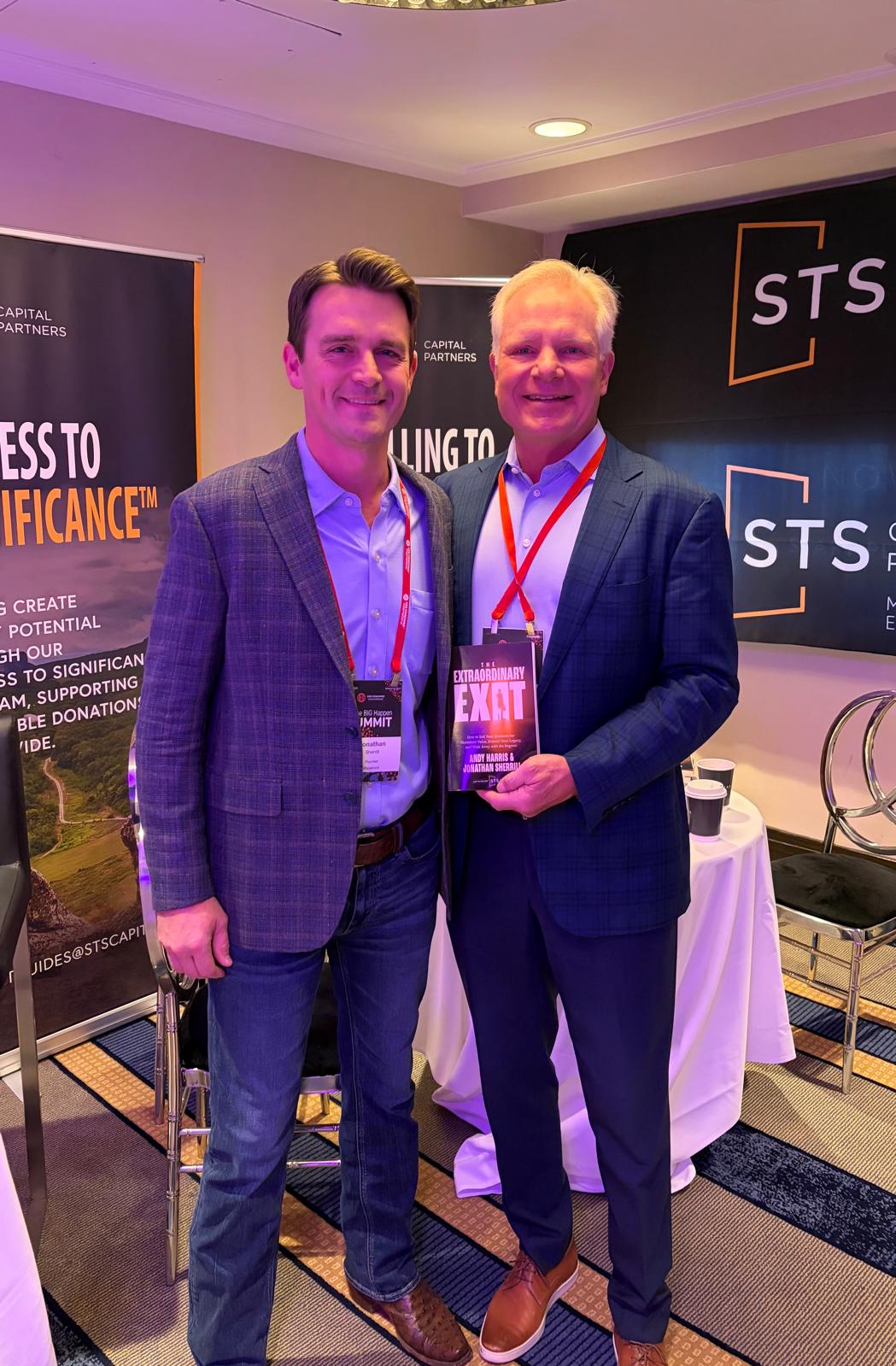 Jonathan Sherrill and Andy Harris with The Extraordinary Exit at the CEO Coaching International Summit