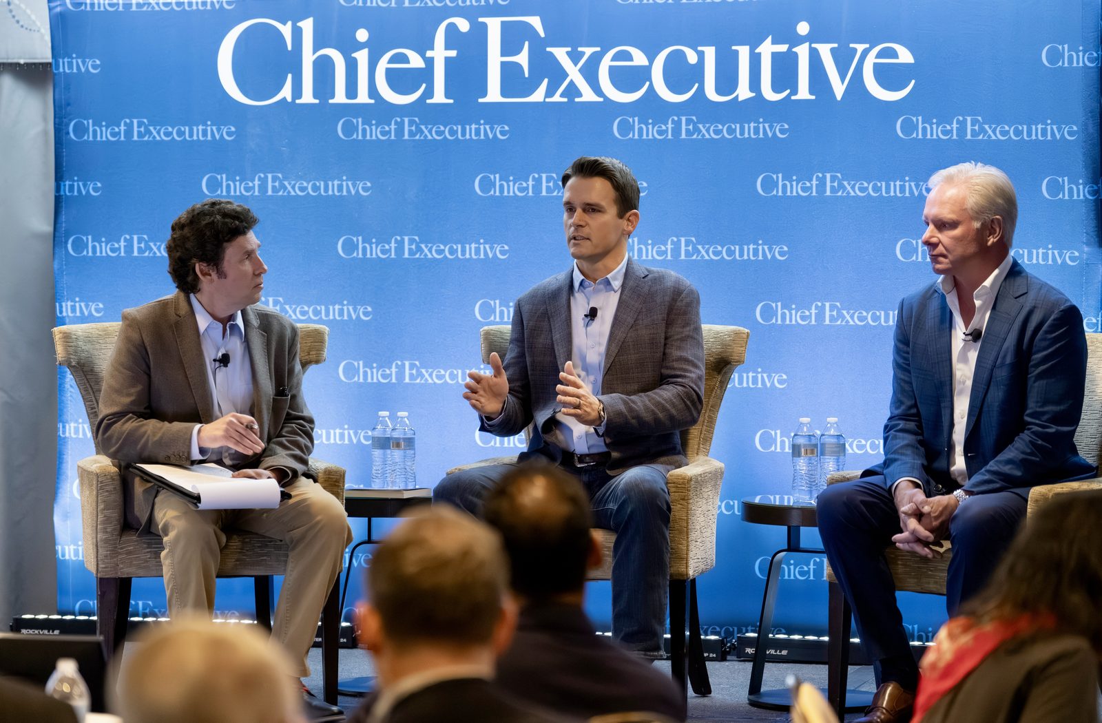 Jonathan Sherrill speaking on a panel with Andy Harris at the Chief Executive Group Manufacturing Leaders Summit