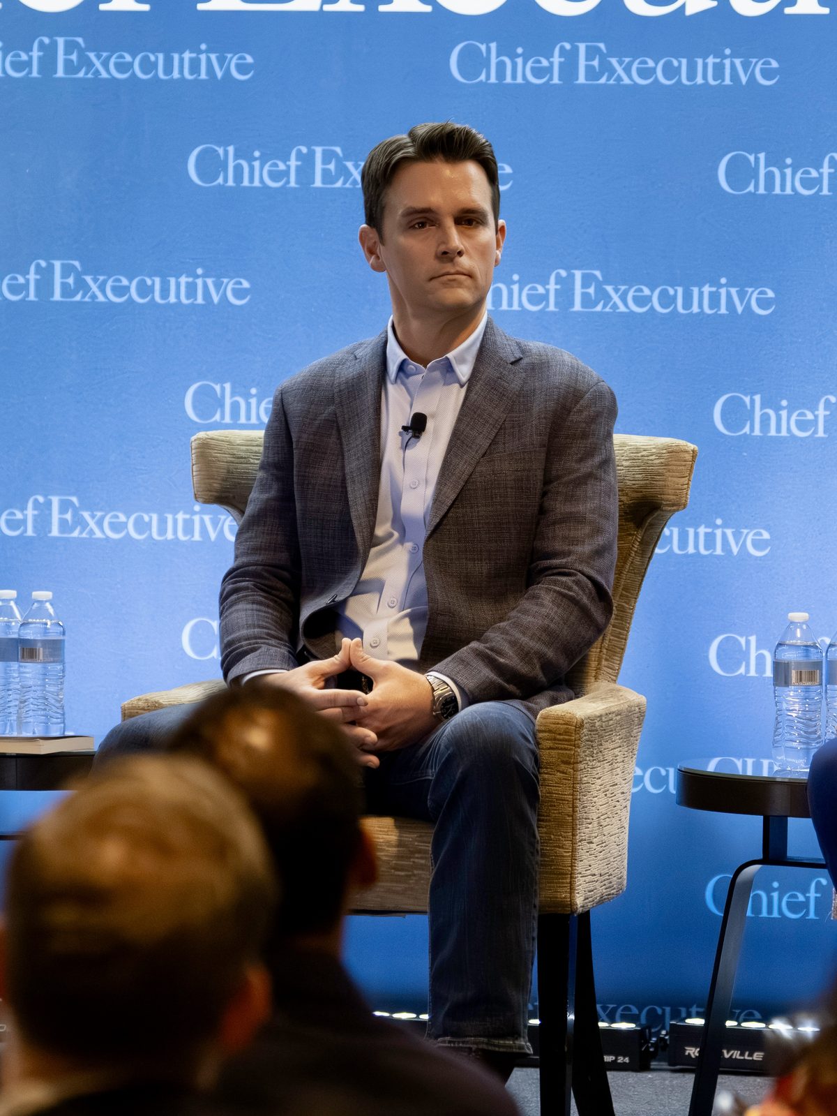 Jonathan Sherrill on stage at the Chief Executive Group Manufacturing Leaders Summit